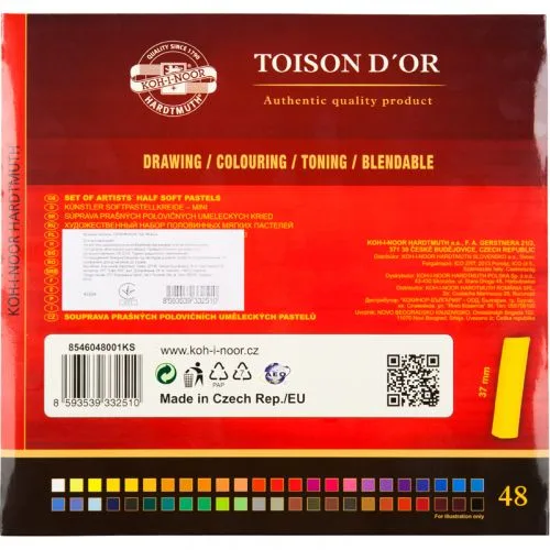 Пастель суха TOISON D'OR 48 кольорів для малювання.