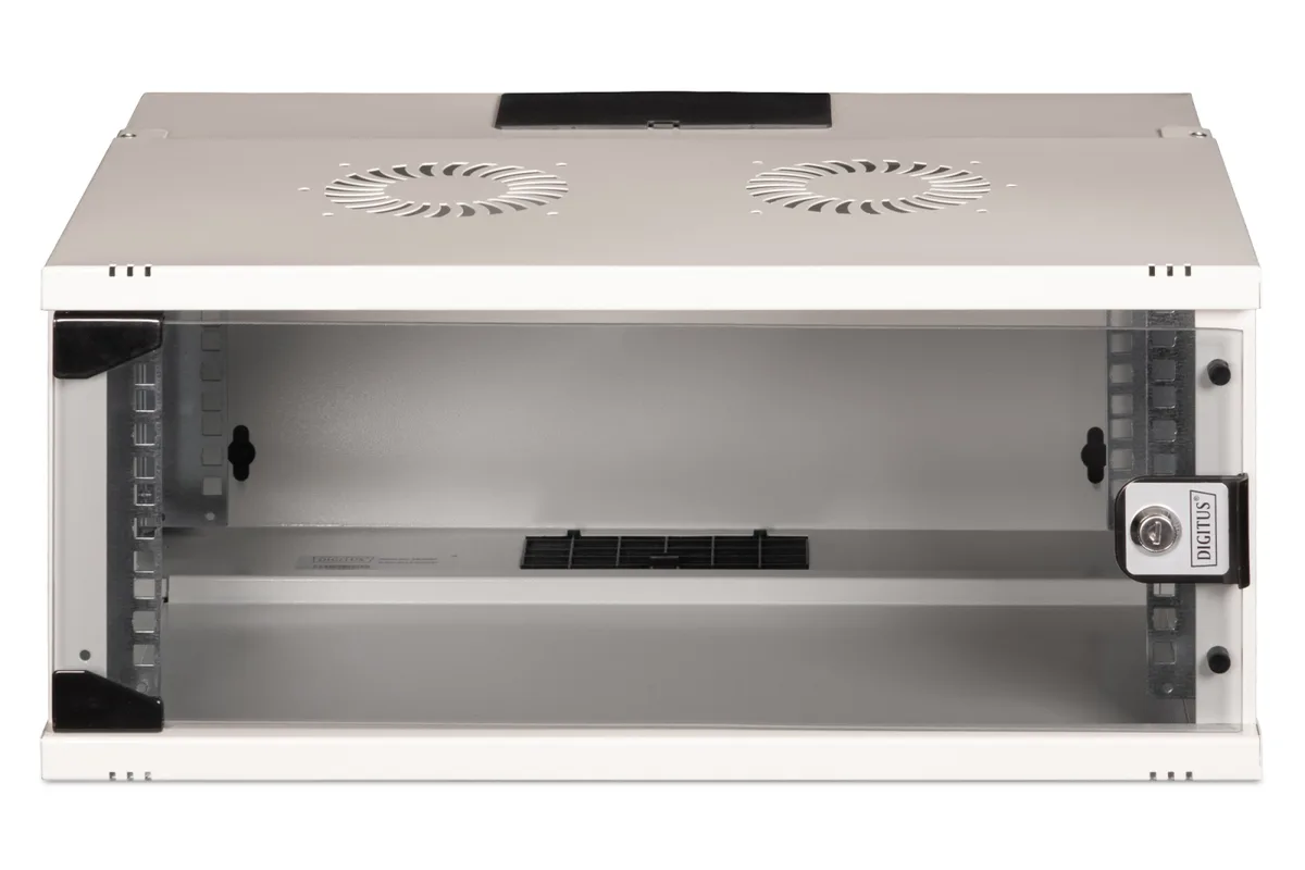 Шкаф DIGITUS 19", 4U, SOHO PRO, стеклянные двери, 540x400 мм, максимальная нагрузка 60 кг, серый.