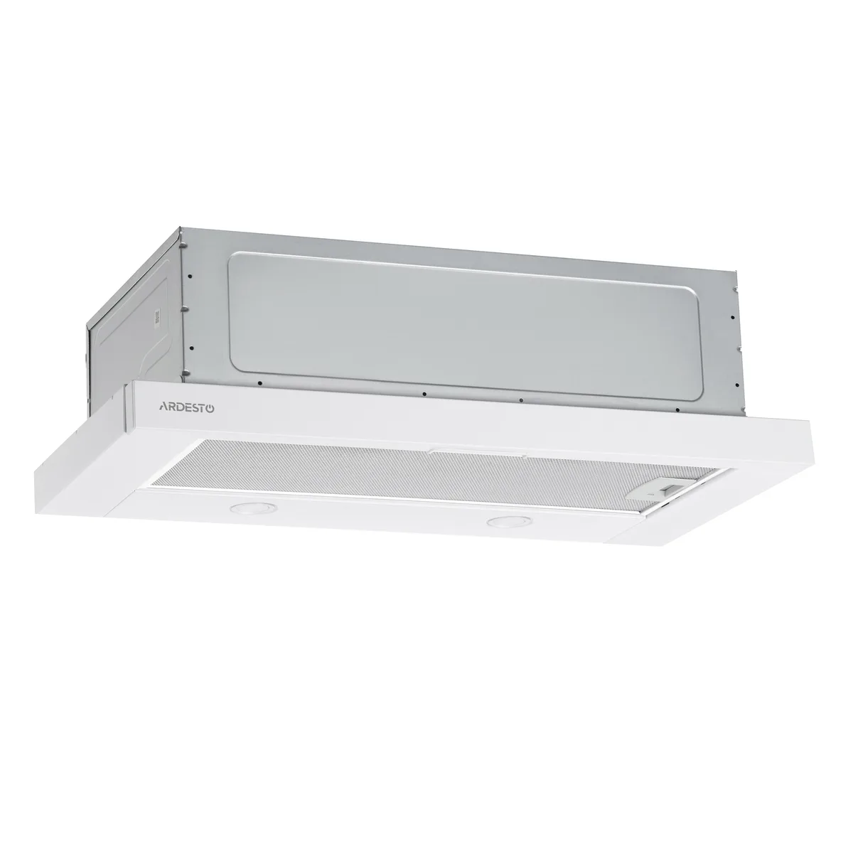 Вытяжка ARDESTO телескопическая, 60 см, 700 м3/ч, металл, 2x1 Вт LED, кнопочная, белая