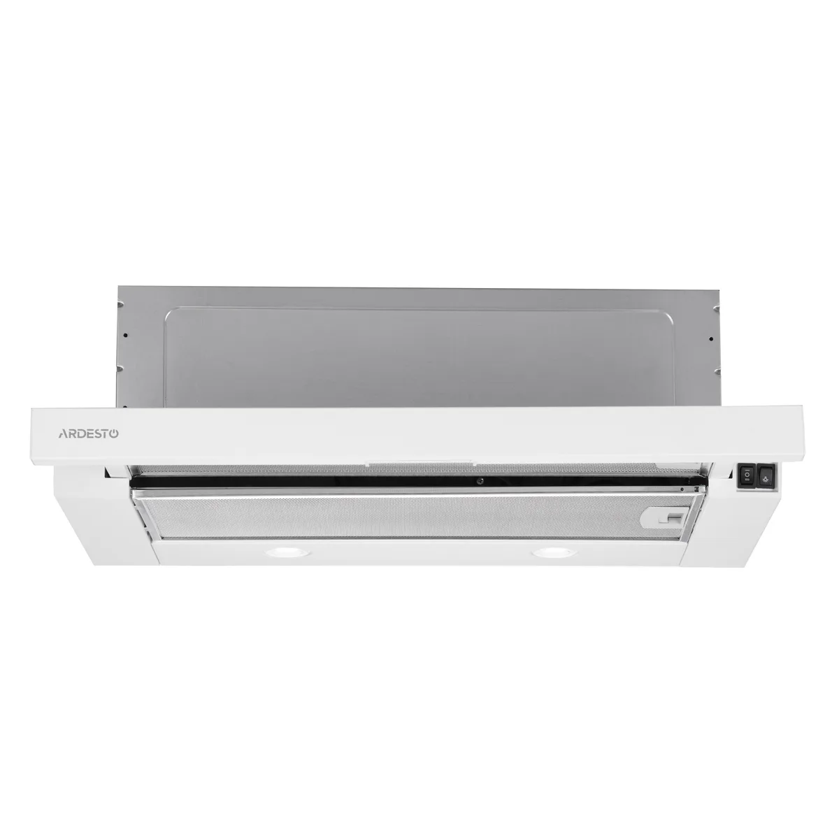 Вытяжка ARDESTO телескопическая, 60 см, 700 м3/ч, металл, 2x1 Вт LED, кнопочная, белая