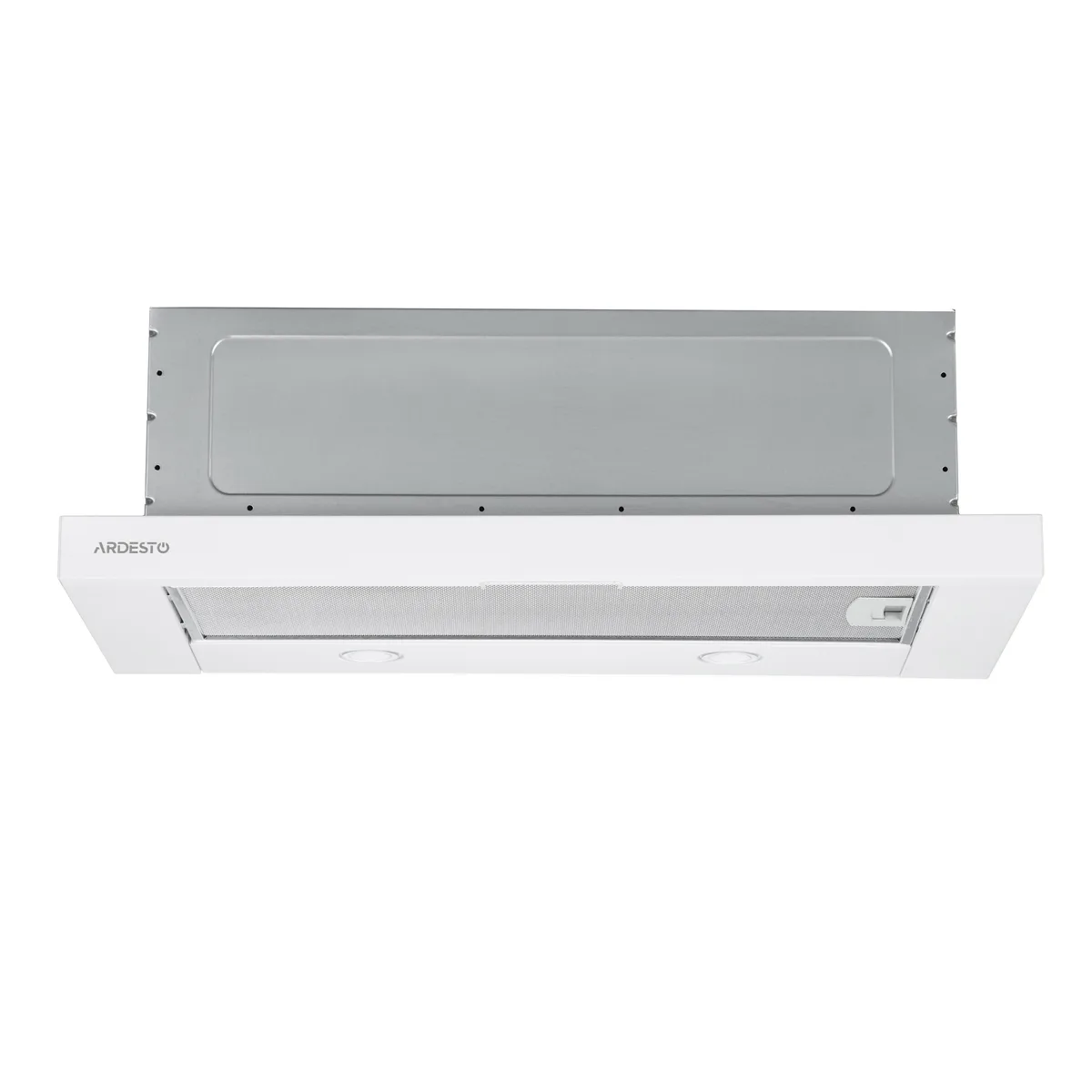 Вытяжка ARDESTO телескопическая, 60 см, 700 м3/ч, металл, 2x1 Вт LED, кнопочная, белая