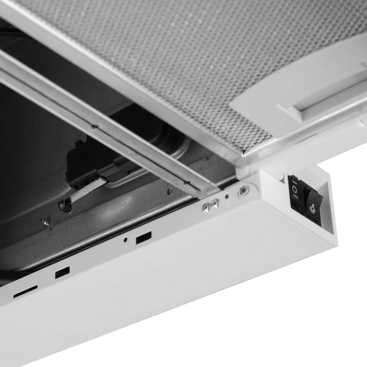 Вытяжка ARDESTO телескопическая, 60 см, 700 м3/ч, металл, 2x1 Вт LED, кнопочная, белая