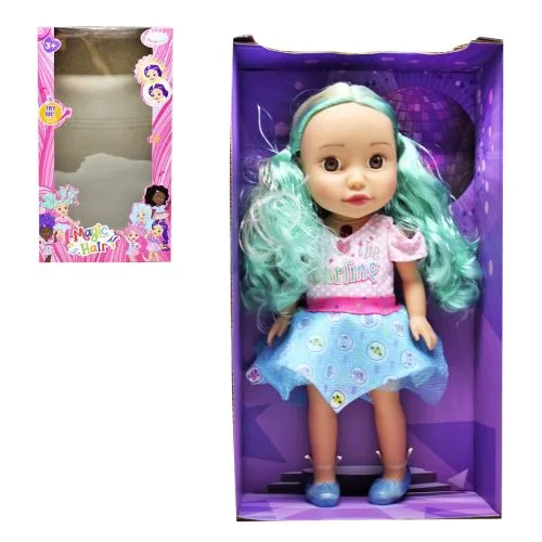 Лялька музична Warm Baby Magic Hair з довгим яскравим волоссям 32 см для дівчаток від 3 років