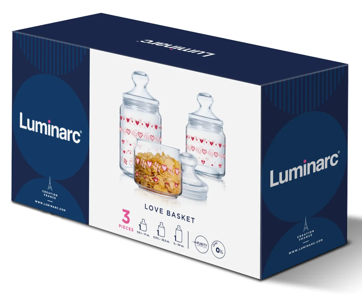 Набір банок Luminarc скло 0.5 0.75 1 л