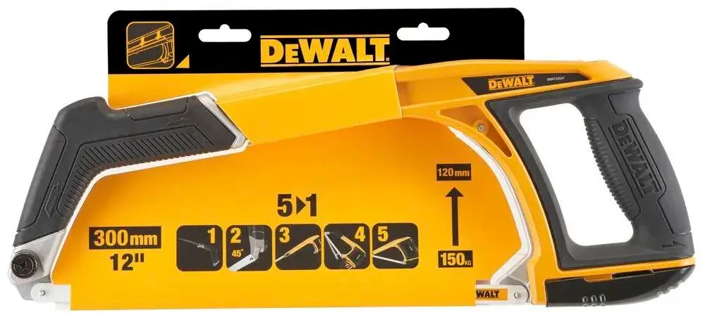 Пила по металу DeWALT 5 в 1, 430 мм, з пластиковою ручкою.