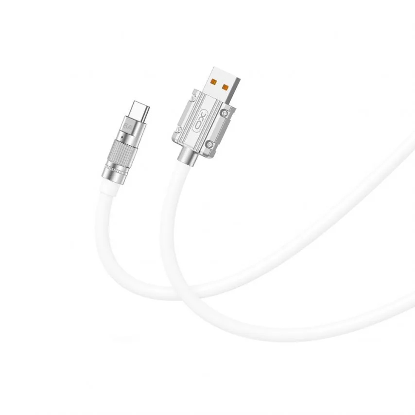 Кабель USB Type-C 6A 1,2 м силіконовий білий