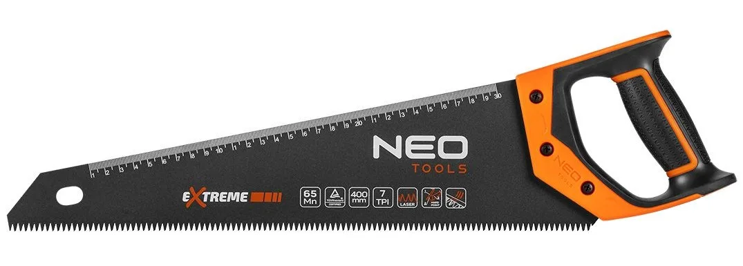 Пила для дерева Neo Tools Extreme, 400 мм, 7TPI, з покриттям PTFE.