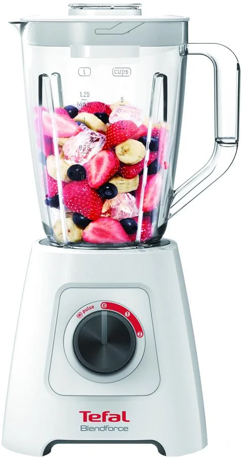 Блендер Tefal Blendforce стаціонарний, 600 Вт, 1250 мл, білий