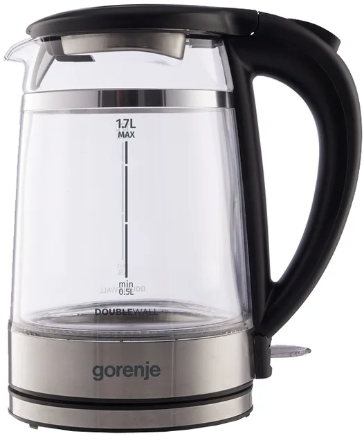 Електрочайник Gorenje Скло 1,7 л Чорний 2200 Вт