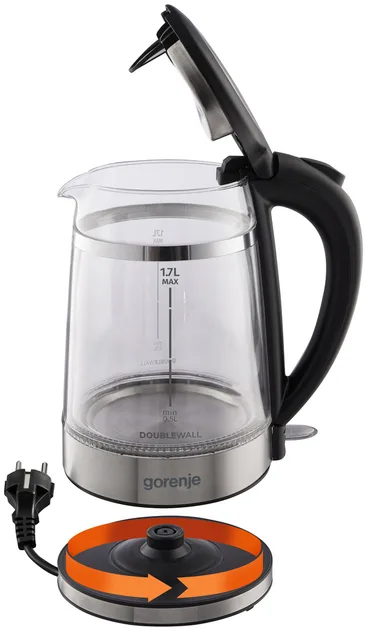 Электрический чайник Gorenje Стекло 1,7 л Черный 2200 Вт