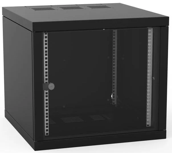 Шкаф ZPAS 19", 12U, Z-BOX, сменные боковые стенки, стеклянные двери, 600x600 мм, максимально 100кг, черный.