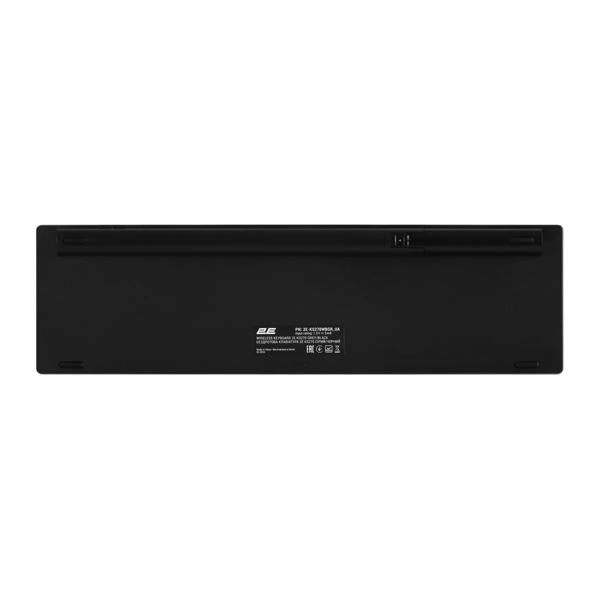 Клавіатура ножнична 2E KS270 109key, WL/BT, EN/UK, сіро-чорний