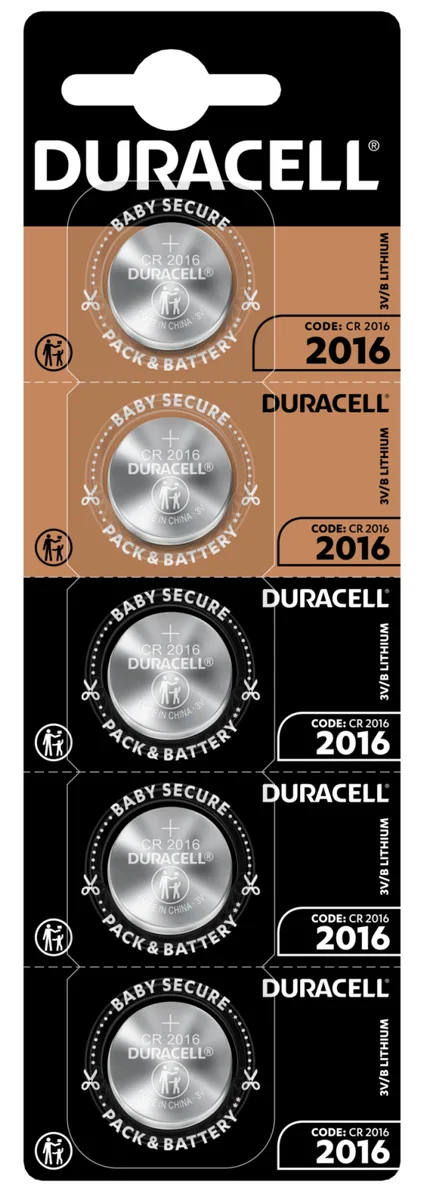 Батарейка Duracell літієва 2016 3 В уп. 5 шт.