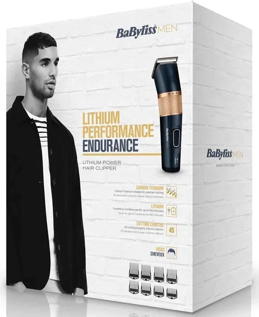 Машинка для стриження BaByliss сталь 8 насадок синя