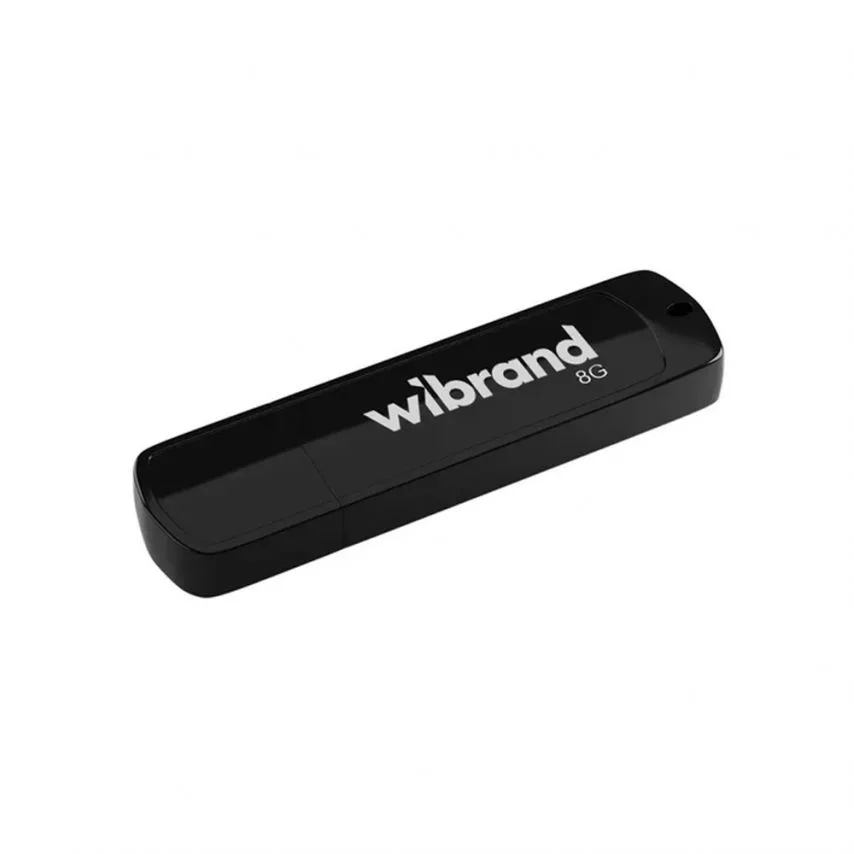 Флеш-пам'ять USB Wibrand 8Гб пластик чорна USB 2.0 з кришкою
