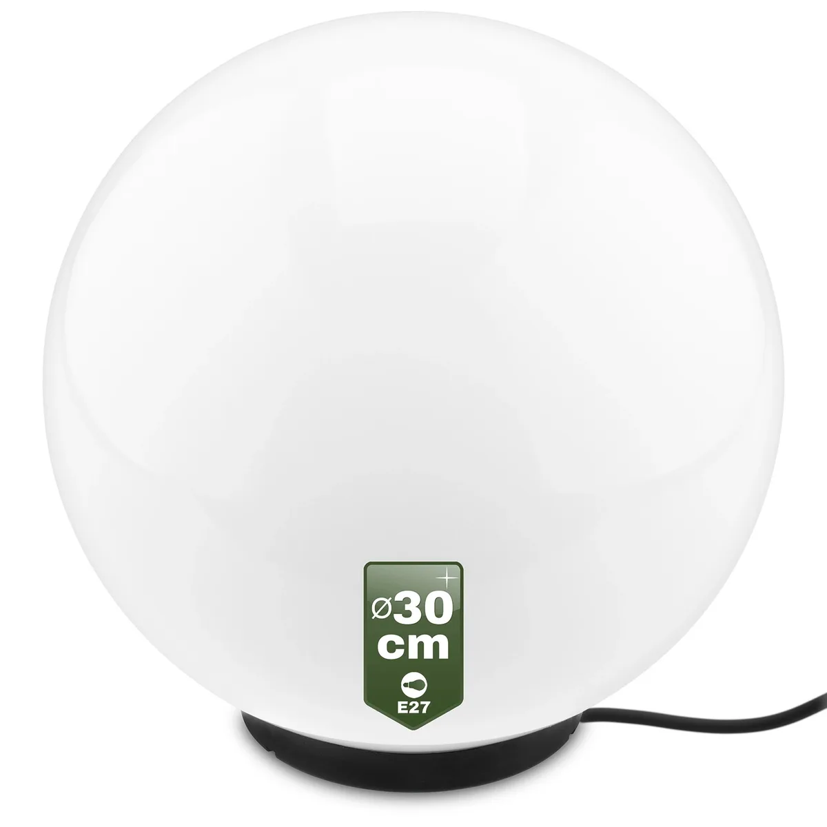 Садовый светильник Lumiled стеклянный E27 30 см белый IP65
