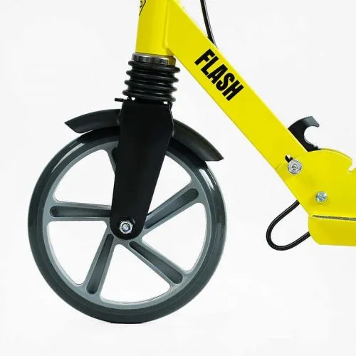 Самокат двоколісний Best Scooter сталева рама з ручним гальмом для дітей та дорослих з амортизатором 200мм.