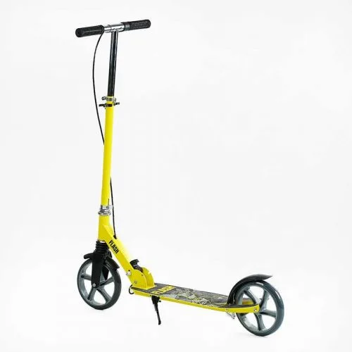 Самокат двоколісний Best Scooter сталева рама з ручним гальмом для дітей та дорослих з амортизатором 200мм.