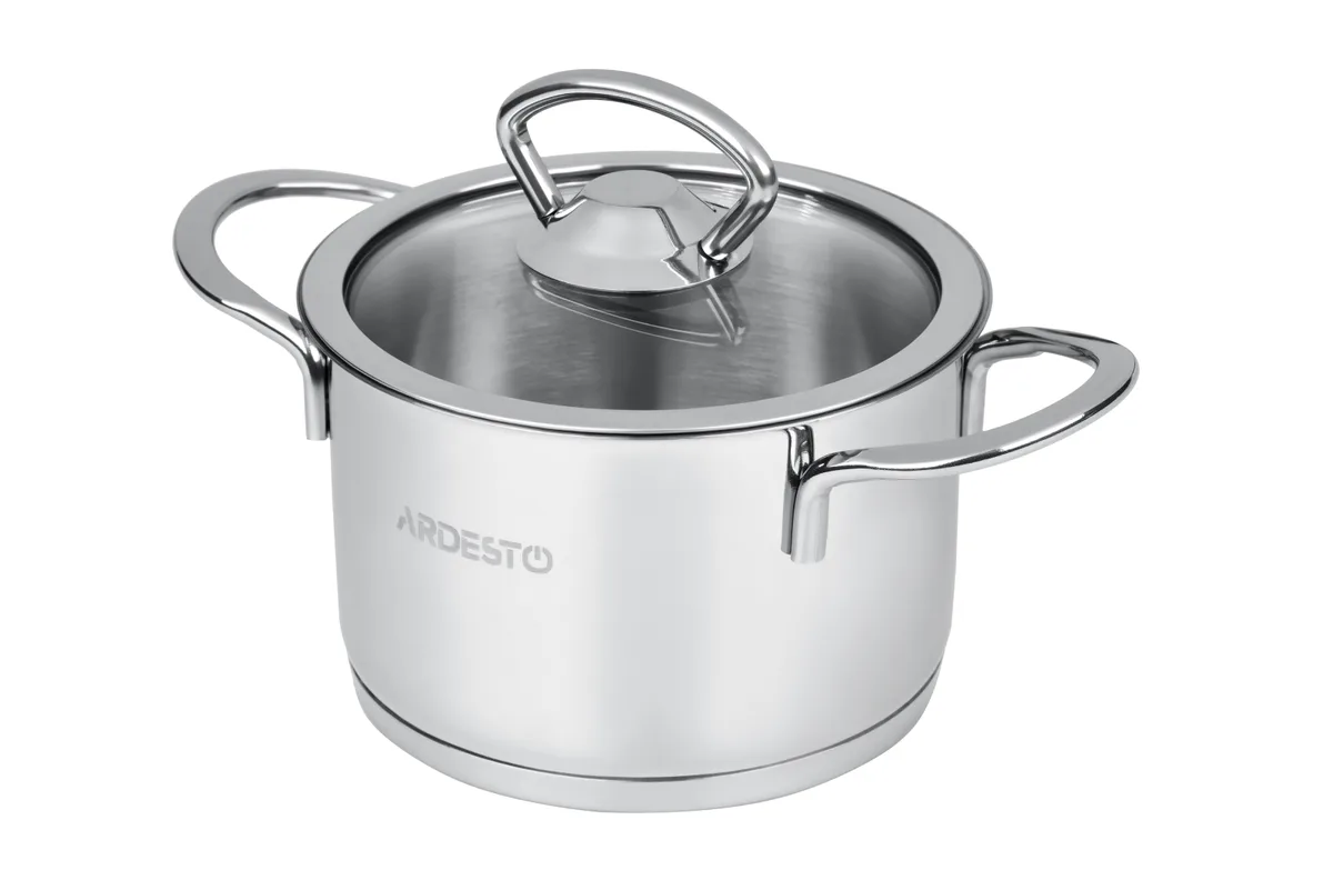 Каструля з прозорою кришкою ARDESTO Luna, 0.9л, з нержавіючої сталі.