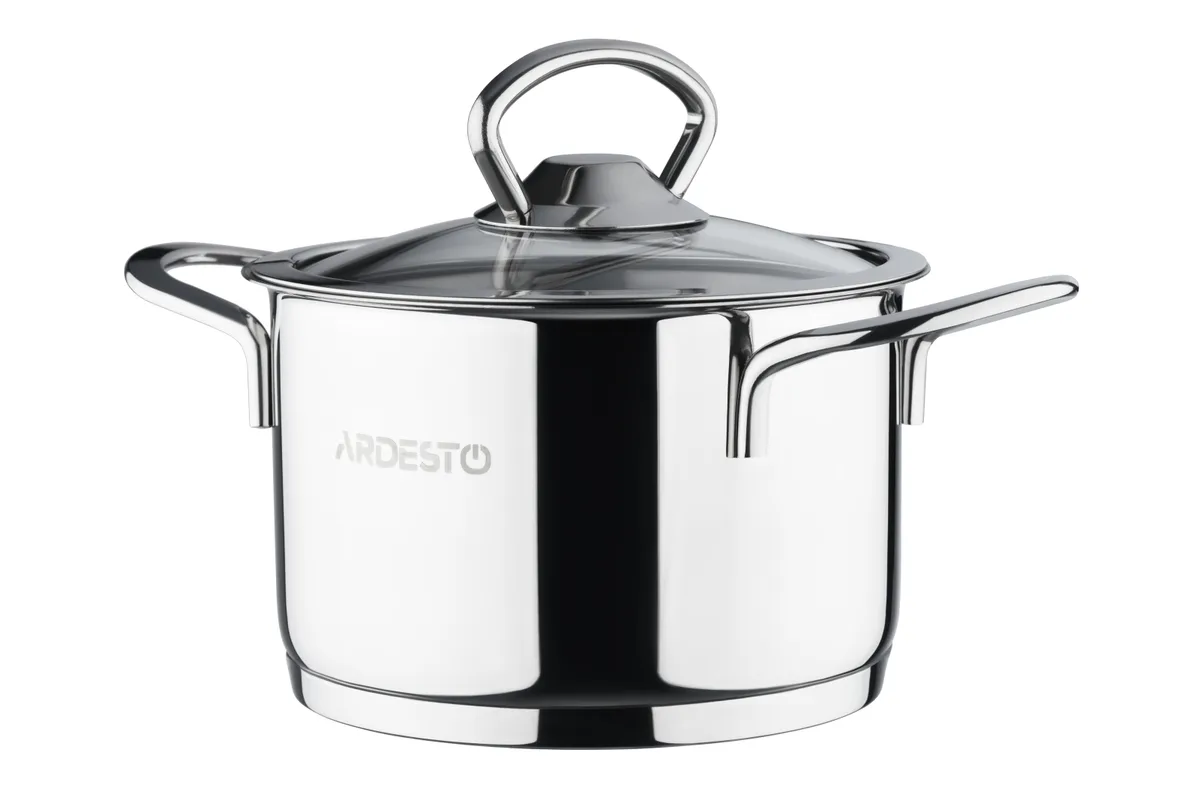 Каструля з прозорою кришкою ARDESTO Luna, 0.9л, з нержавіючої сталі.
