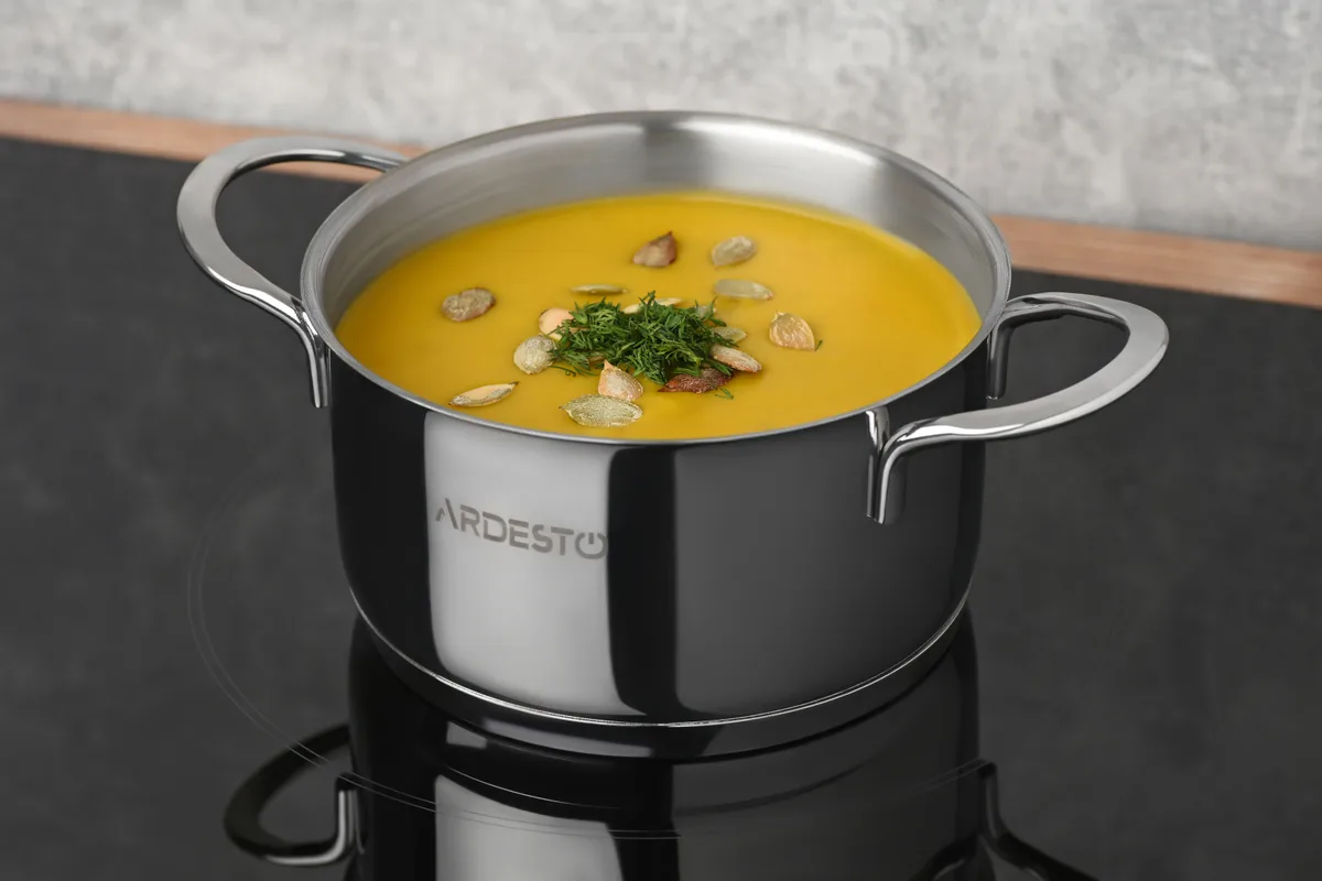 Каструля з прозорою кришкою ARDESTO Luna, 0.9л, з нержавіючої сталі.