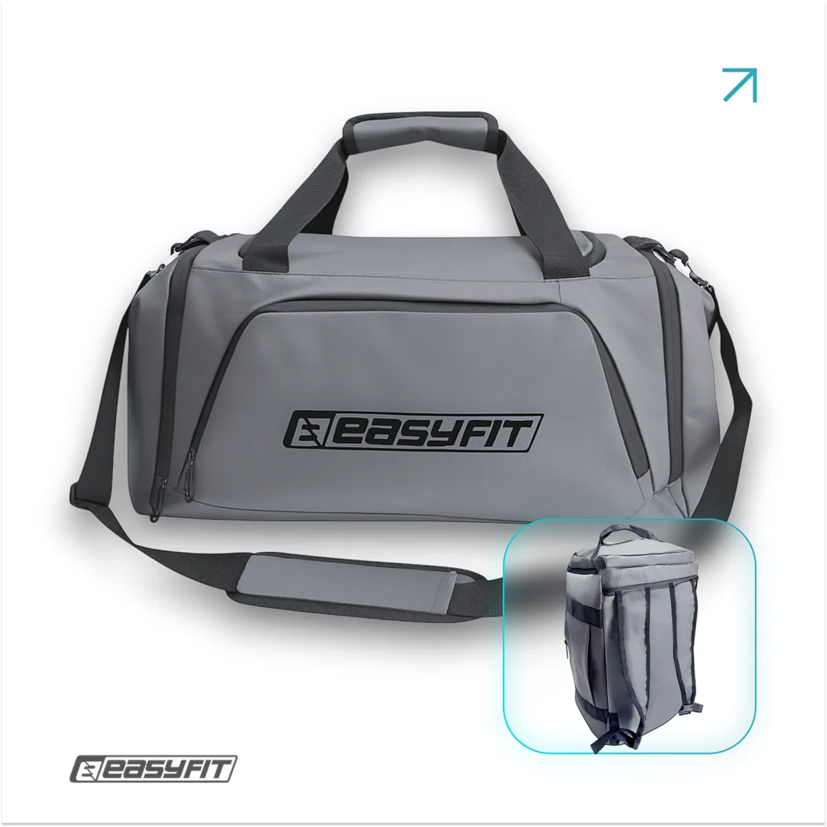 Спортивна сумка-rucksack EasyFit PU Oxford 28л Чорна