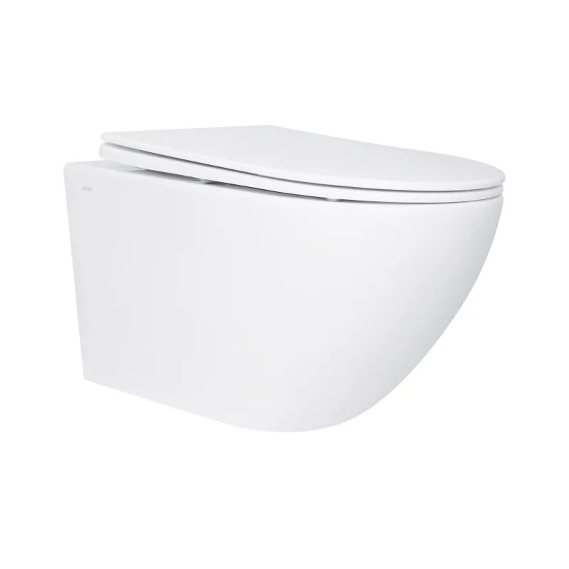 Унітаз підвісний безобідковий Rimless Qtap Jay 520x360x320 мм кераміка білий