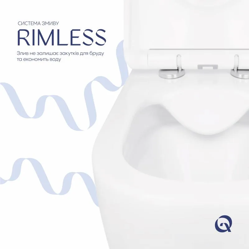 Унитаз подвесной безободковый Rimless Qtap Jay 520x360x320 мм керамика белый