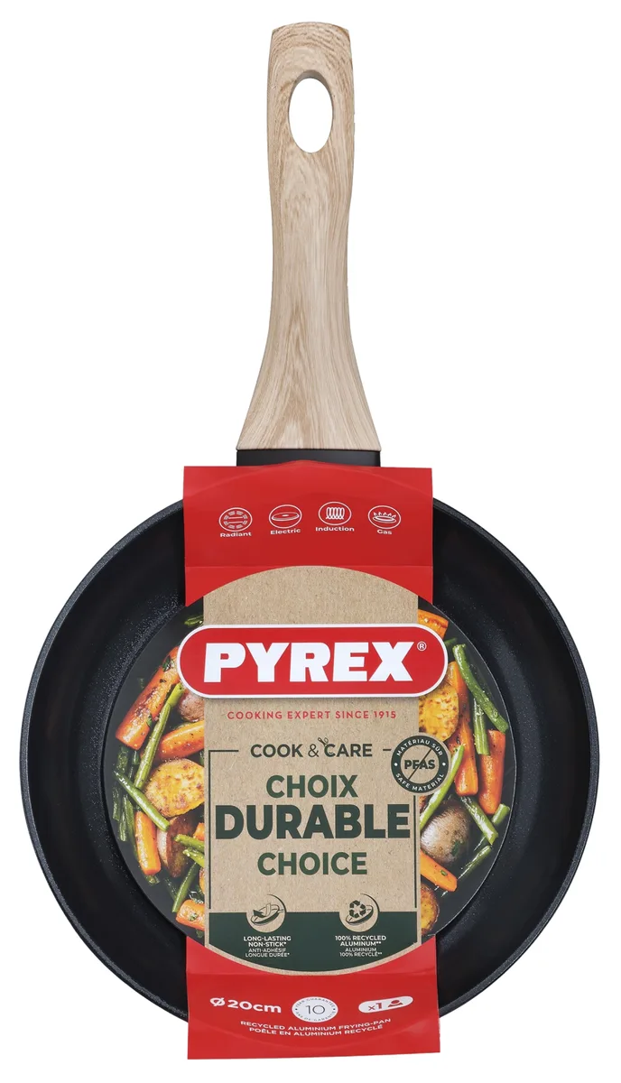 Сковорода Pyrex алюмінієва 20 см з антипригарним покриттям