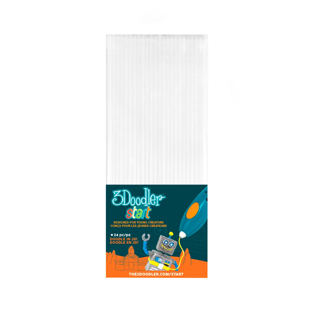Набір стрижнів 3Doodler Start полімерні 15 см білий