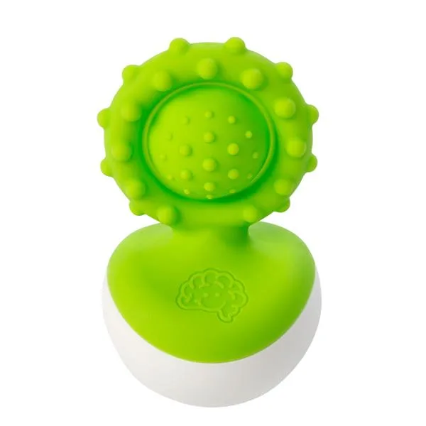 Прорізувач-неваляшка Fat Brain Toys харчовий силікон 6х6х12 см зелений