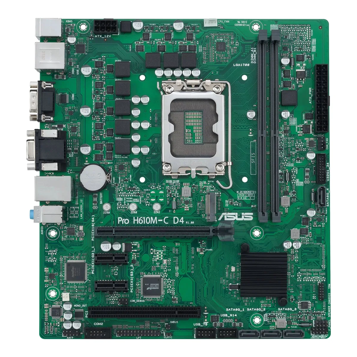 Материнcька плата ASUS PRO H610M-C D4-CSM s1700 H610 2xDDR4 M.2 HDMI D-Sub mATX