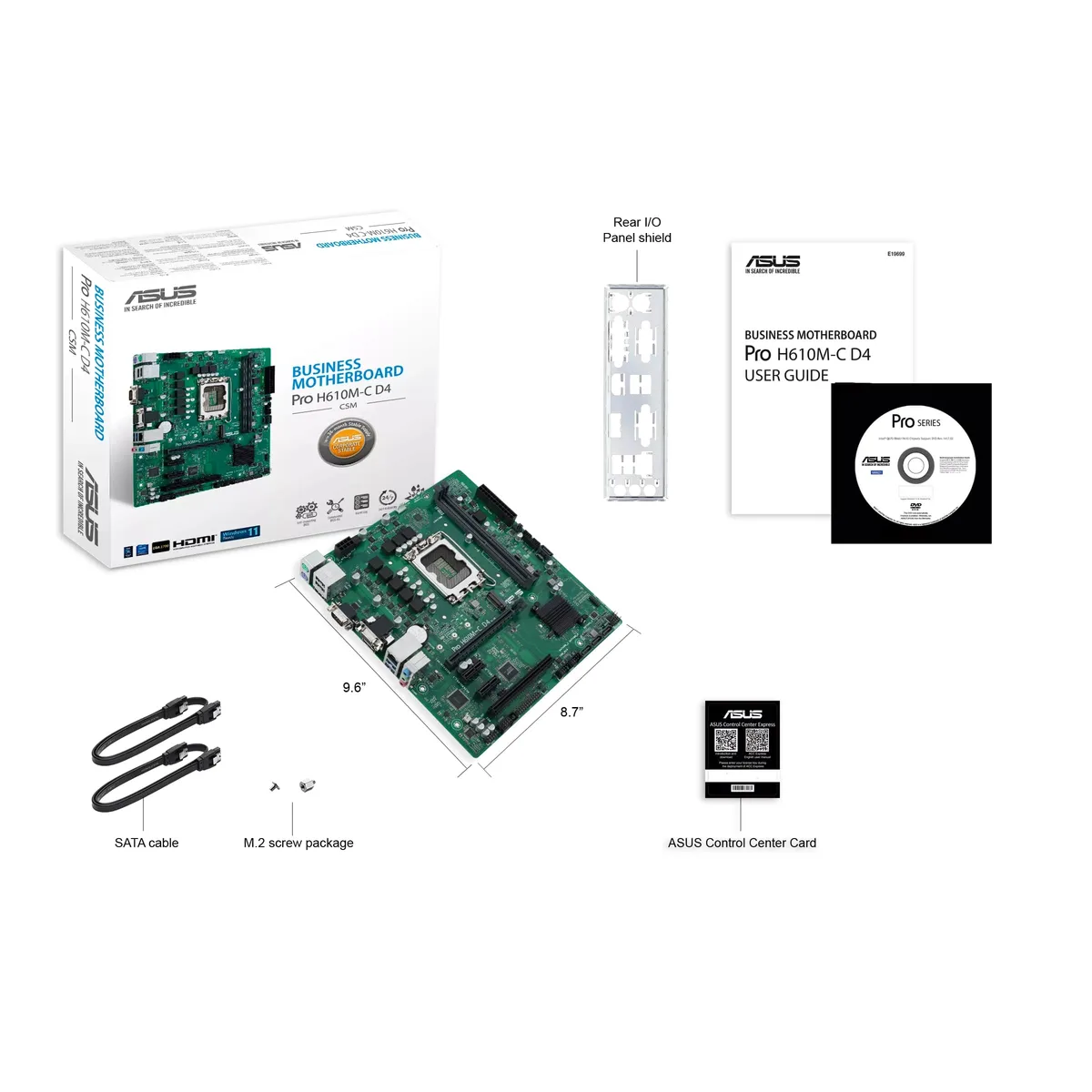 Материнcька плата ASUS PRO H610M-C D4-CSM s1700 H610 2xDDR4 M.2 HDMI D-Sub mATX