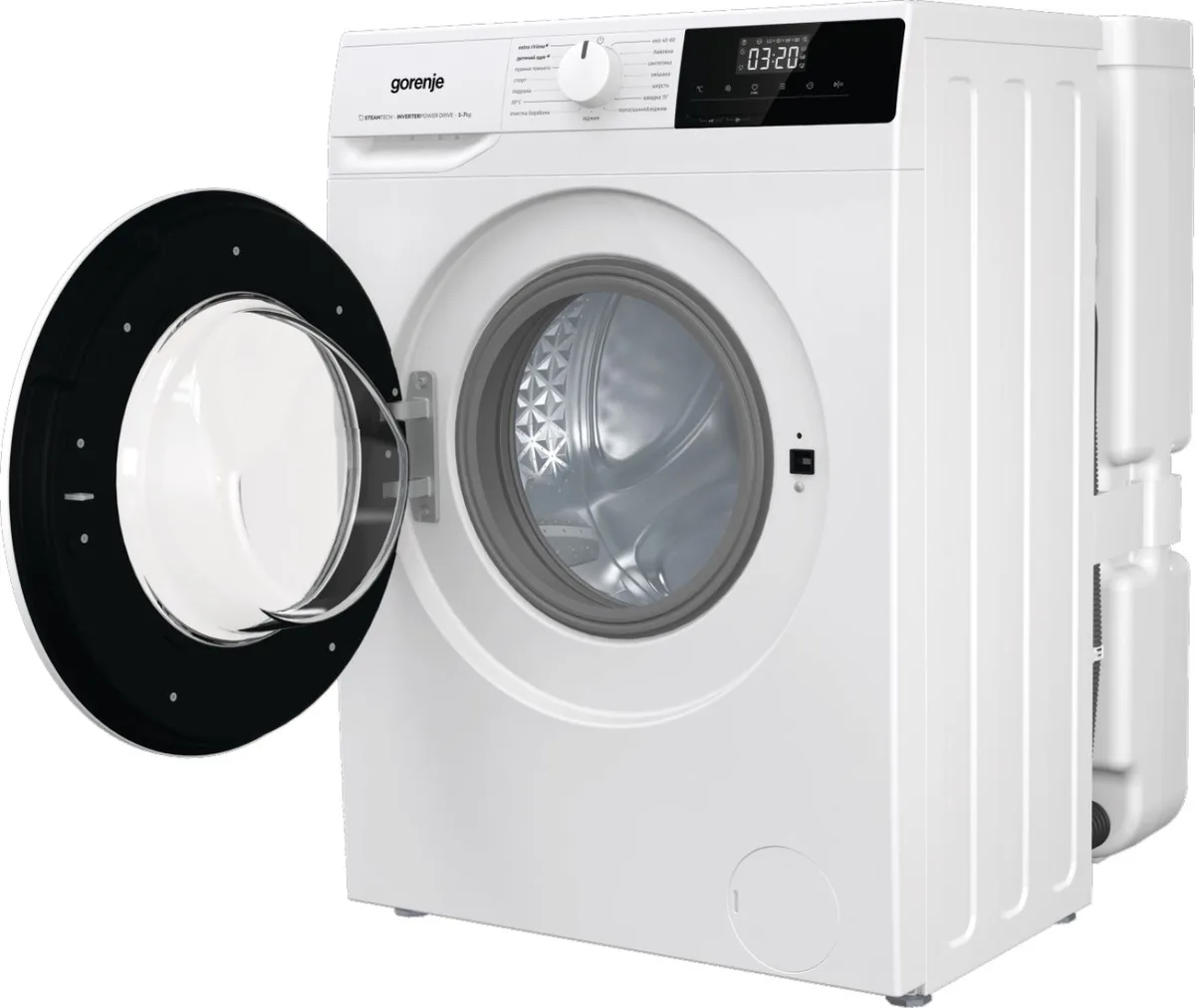 Фронтальна пральна машина Gorenje, 7 кг, 1200 об/хв, клас енергоефективності A+, 60 см, з дисплеєм, паровою функцією та інверторни