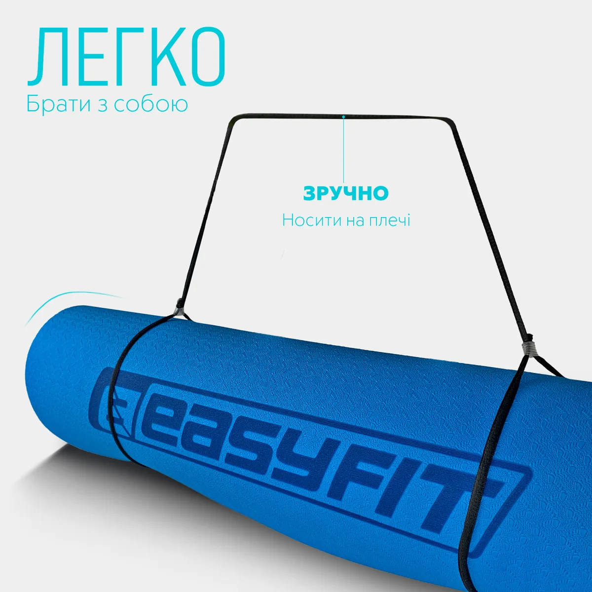 Коврик для йоги та фітнесу EasyFit TPE 183х61 см синьо-жовтий 6 мм двошаровий
