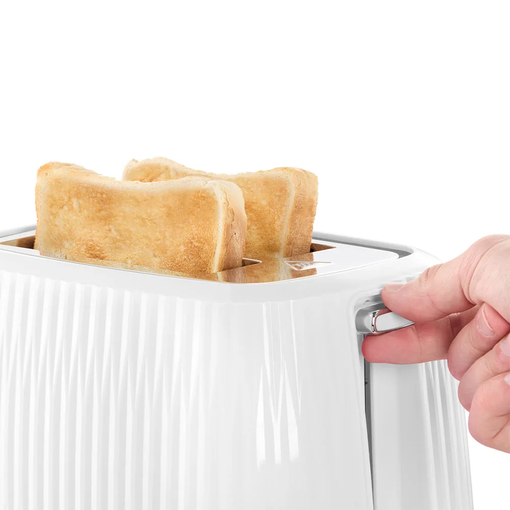 Тостер Russell Hobbs Eden 800 Вт, пластиковий, функції підігріву та розморожування, білий.