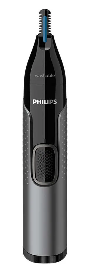 Тример Philips Series 3000, 1xAA, 2 насадки, сталь, чорний.