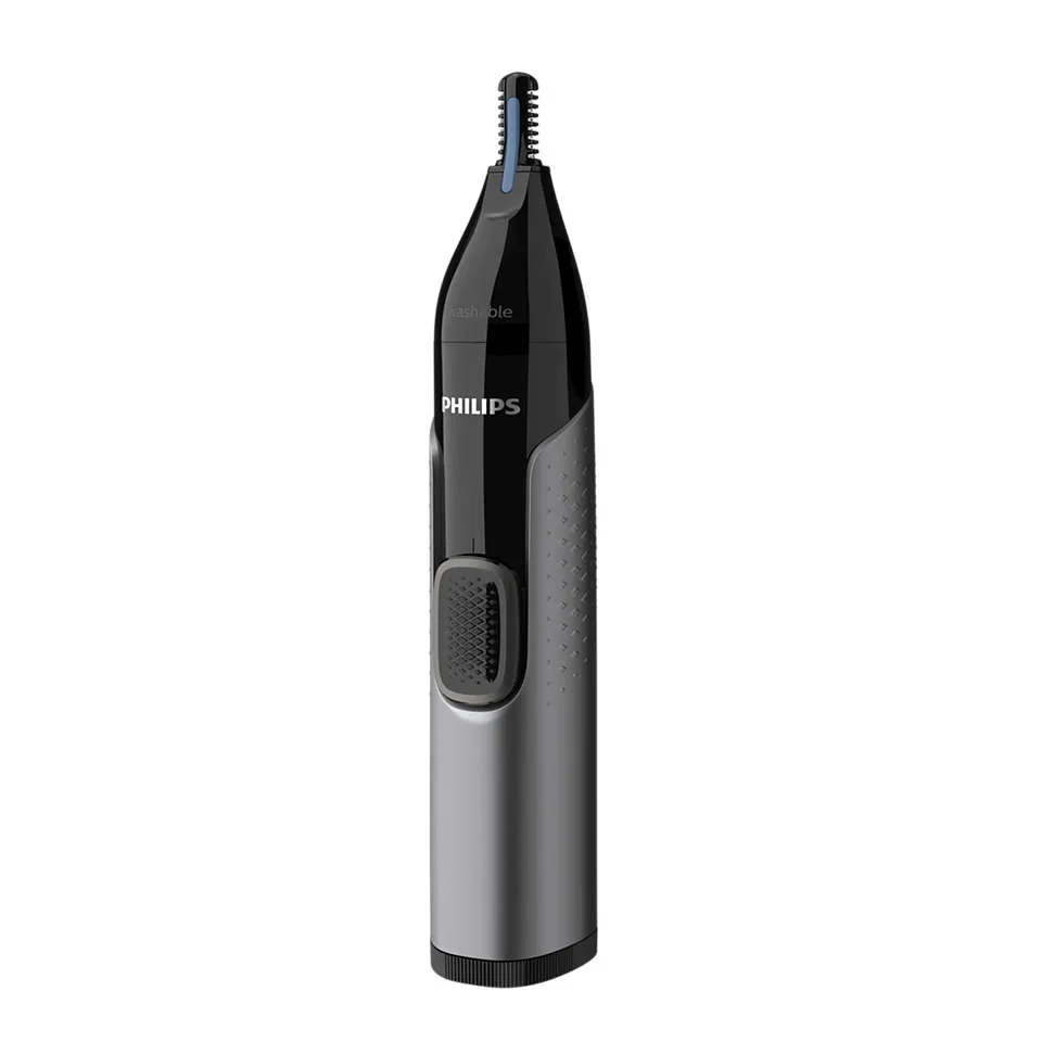 Тример Philips Series 3000, 1xAA, 2 насадки, сталь, чорний.