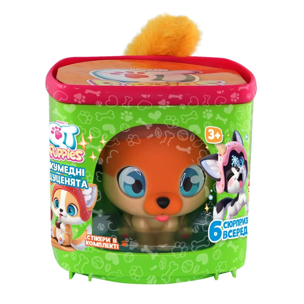 Детский игровой набор QT Puppies фигурка щенка домик 6 аксессуаров для детей от 3 лет
