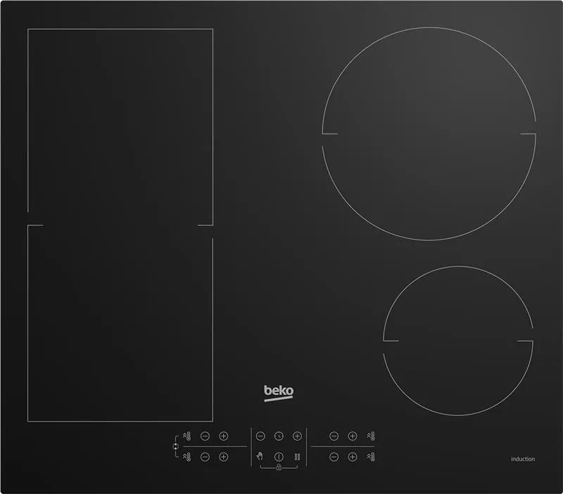 Індукційна варильна панель Beko, 60 см, з розширеною зоною, чорного кольору