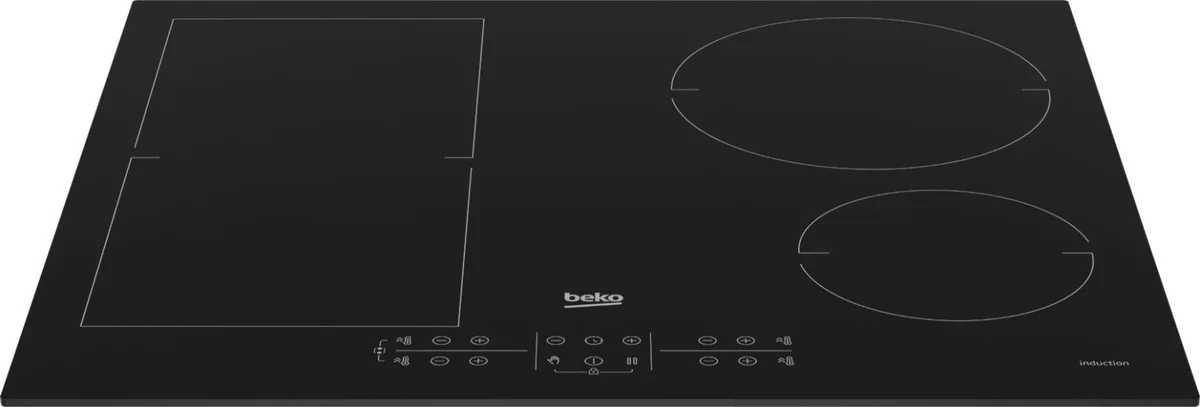 Індукційна варильна панель Beko, 60 см, з розширеною зоною, чорного кольору