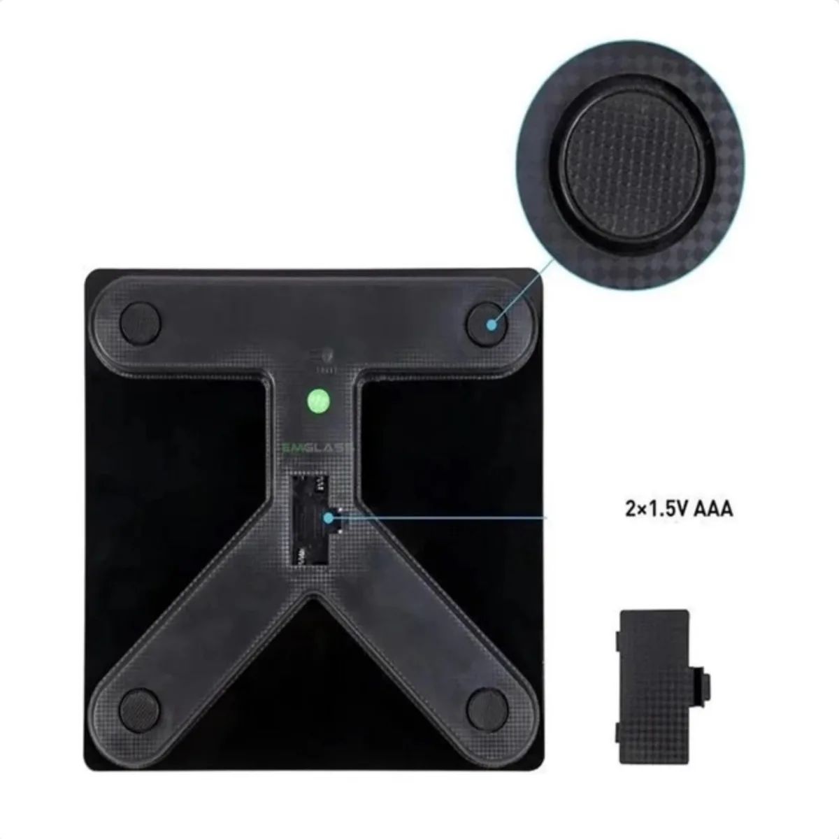 Электронные напольные весы Bluetooth до 180 кг закаленное стекло черные