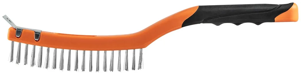 Щітка дротяна Neo Tools 3 ряди 19 пучків для видалення іржі та бруду з нержавіючої сталі ручка нековзна