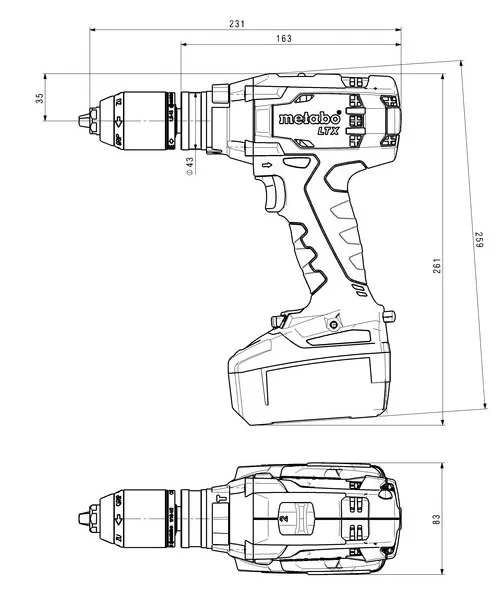 Ударний акумуляторний дриль Metabo 18 В 4 А·год 110 Нм 0-1700 об/хв