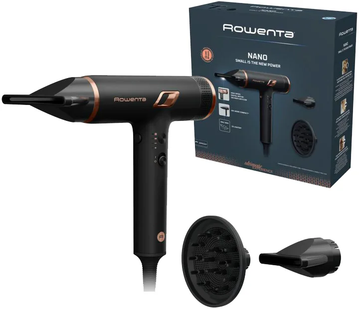 Фен Rowenta 1700 Вт чорний з дифузором і концентратором