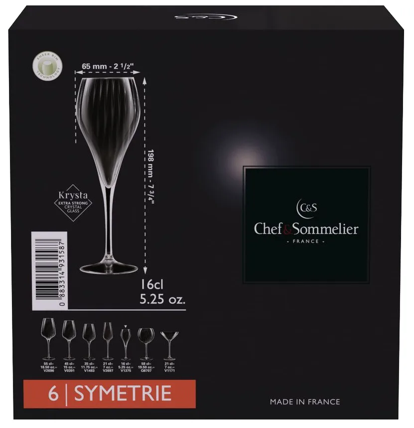 Набір келихів Chef&Sommelier Krysta 160 мл 6 шт для шампанського