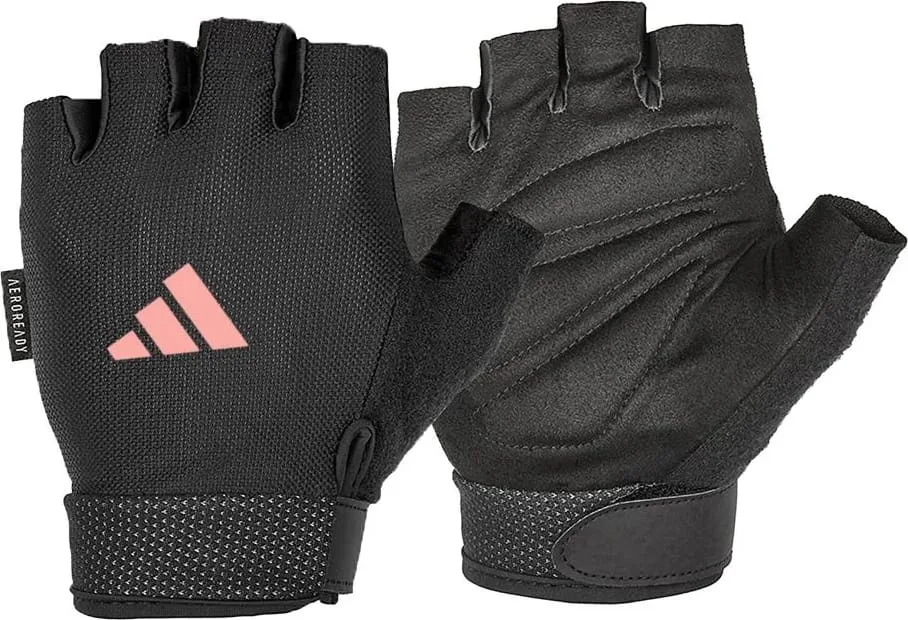Рукавички Adidas 100% поліестер M чорний рожевий