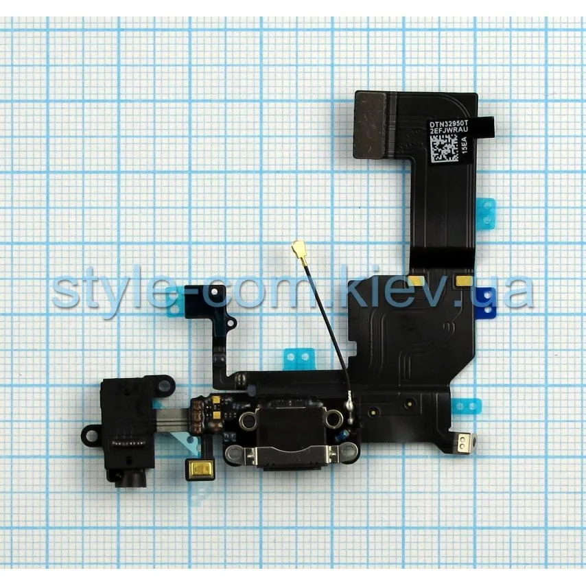 Шлейф Apple чорний Original Quality з роз'ємом зарядки навушників та мікрофоном