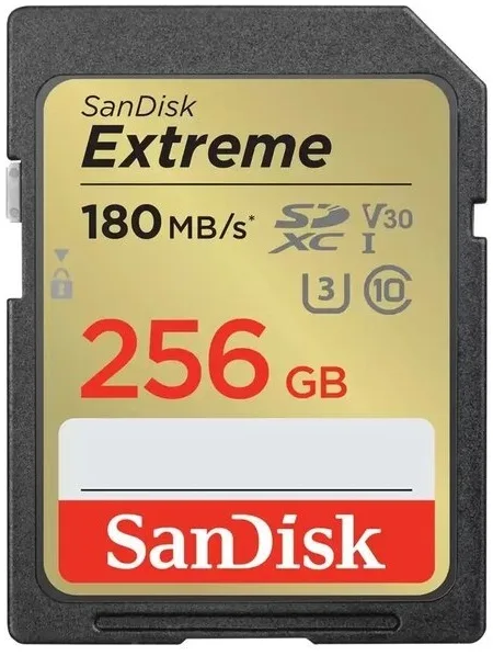 Карта пам'яті SanDisk SD 256 ГБ UHS-I V30 180 Мб/с Червона