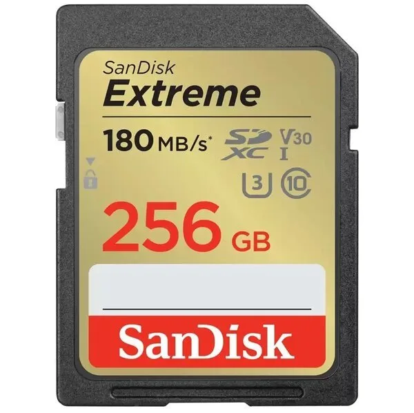 Карта пам'яті SanDisk SD 256 ГБ UHS-I V30 180 Мб/с Червона